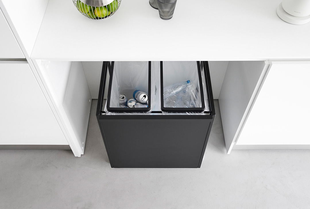 目隠し分別ダストワゴン タワー 45L 2分別 ホワイト