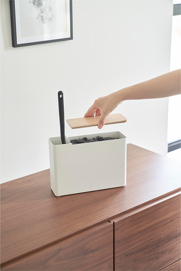 替えモップ入れ付きハンディーワイパースタンド リン ブラウン