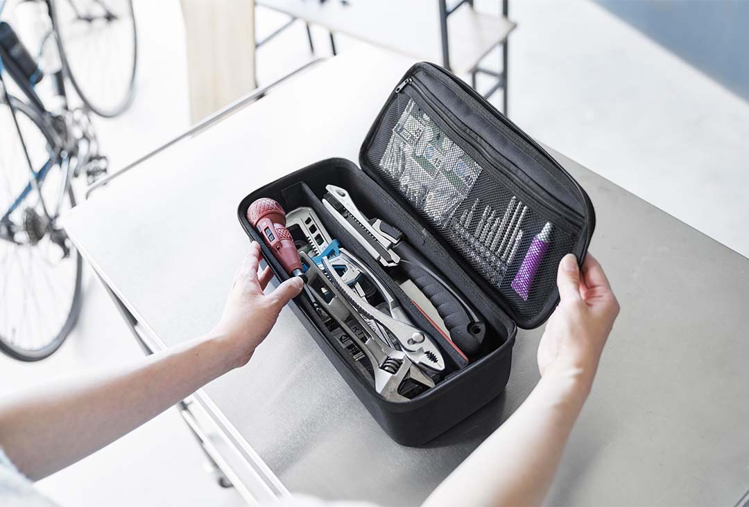 工具バッグ タワー 仕切り付き ライトグレー