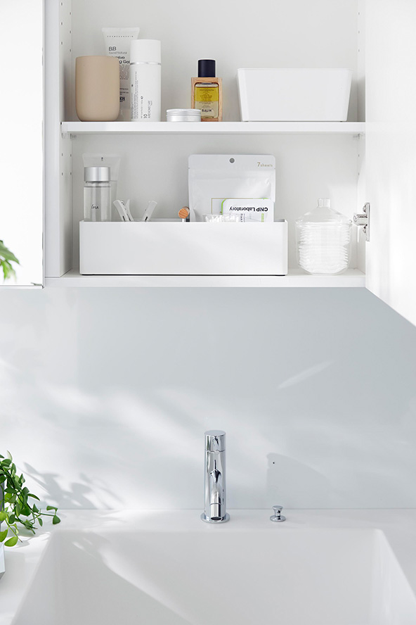 ハンドル付きスリム収納ボックス トスカ ホワイト