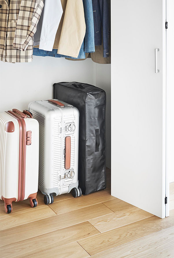 ポリエチレンシート ソファ&ベッド下収納ケース タワー 2個組 ブラック