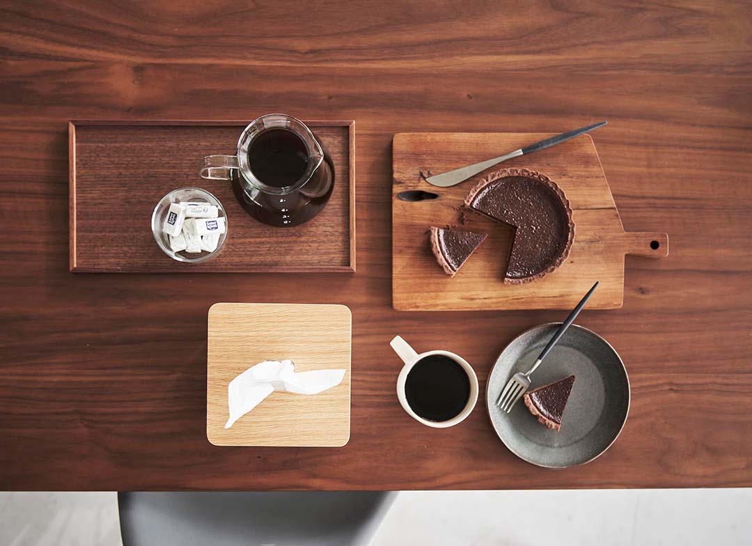 上から出せるティッシュ&トイレットペーパーケース リン ナチュラル