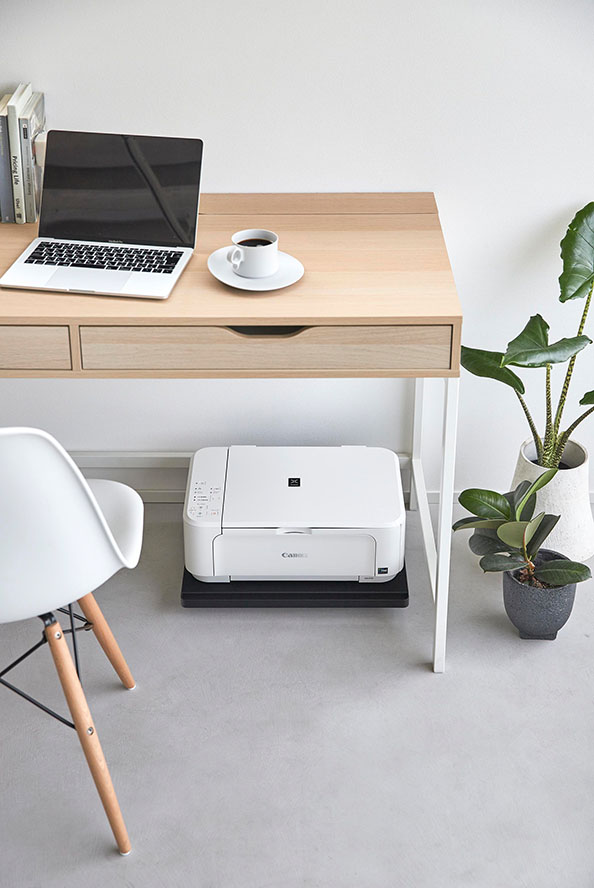 プリンターラック タワー キャスター付き ホワイト