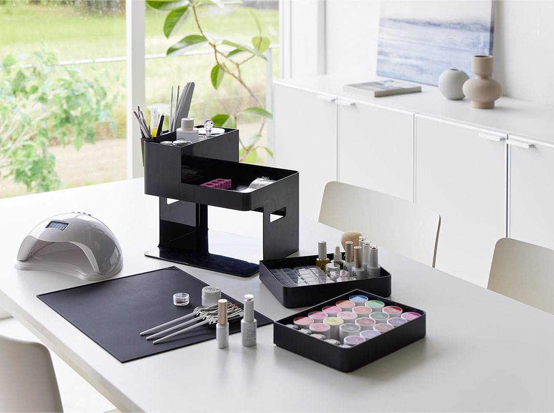 ネイルライト＆ジェルネイル用品収納ケース タワー ホワイト