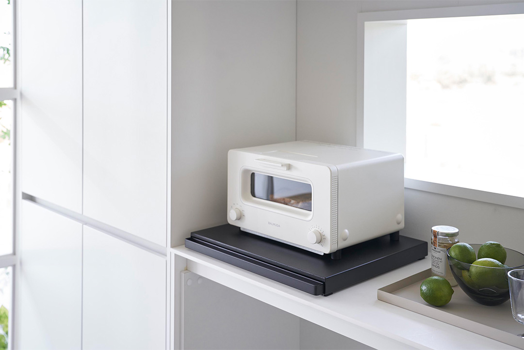 キッチン家電下スライドテーブル タワー ホワイト