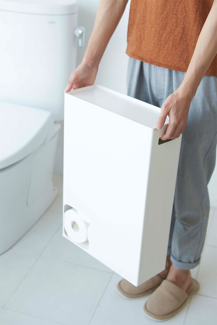 トイレットペーパーストッカー プレート ホワイト