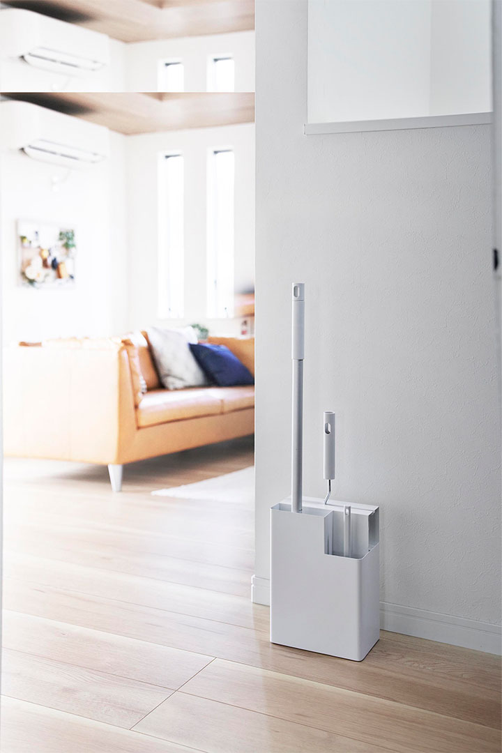 掃除用品収納スタンド プレート ホワイト