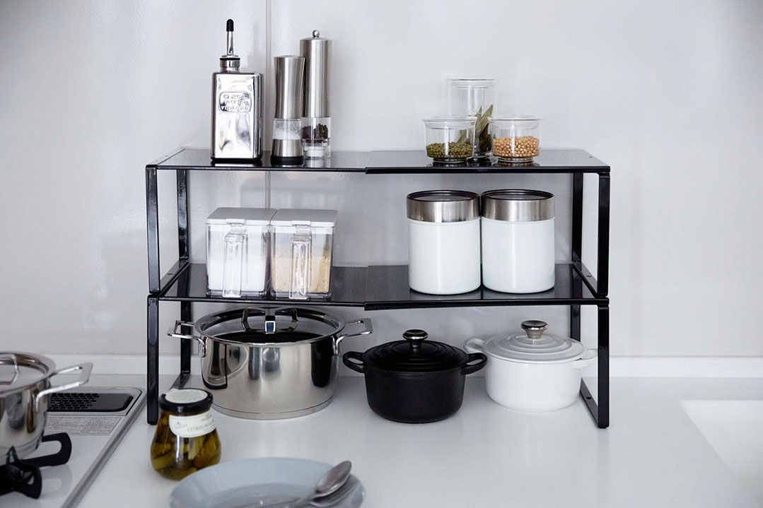 伸縮収納棚 タワー ホワイト