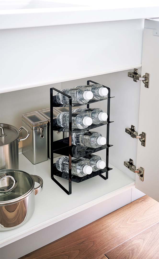 シンク下ボトルストッカー 4段 タワー ホワイト