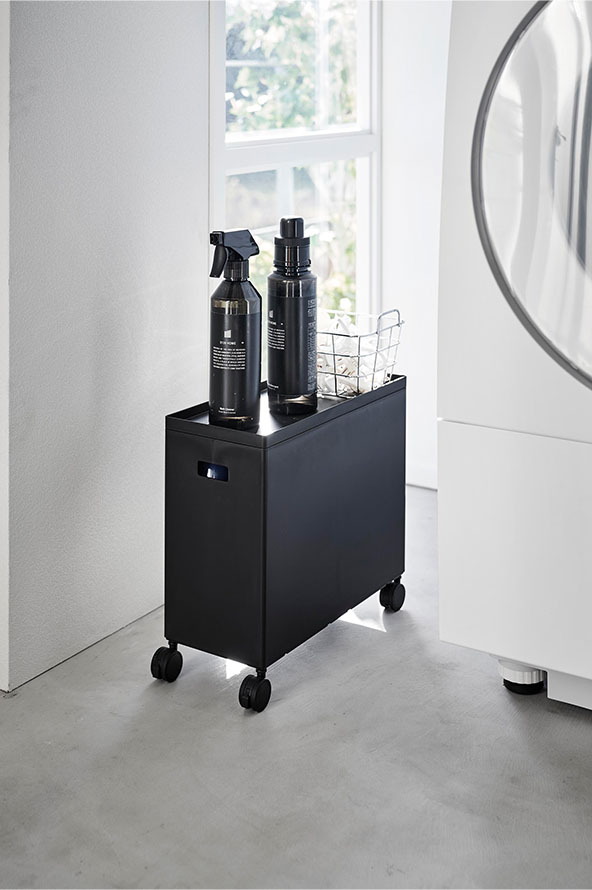 蓋付き収納ボックスワゴン タワー L ホワイト