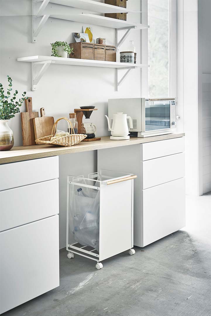 目隠し分別ダストワゴン トスカ 2分別 ホワイト