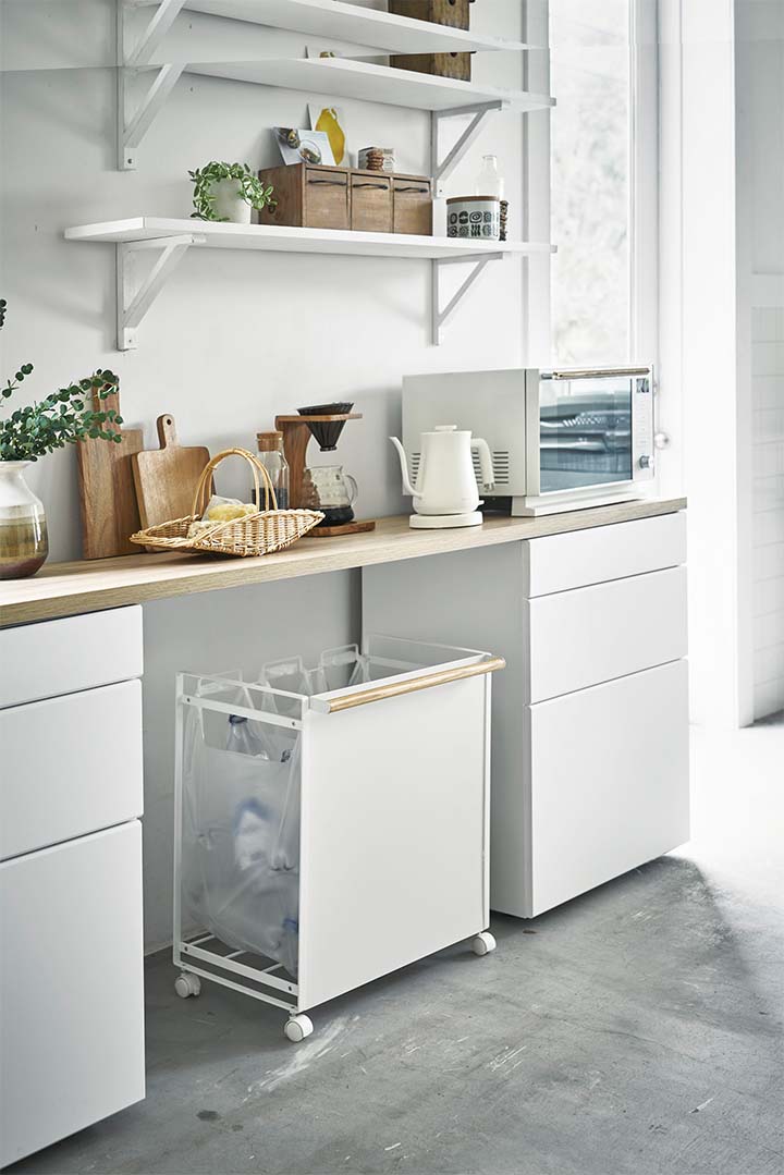 目隠し分別ダストワゴン トスカ 3分別 ホワイト