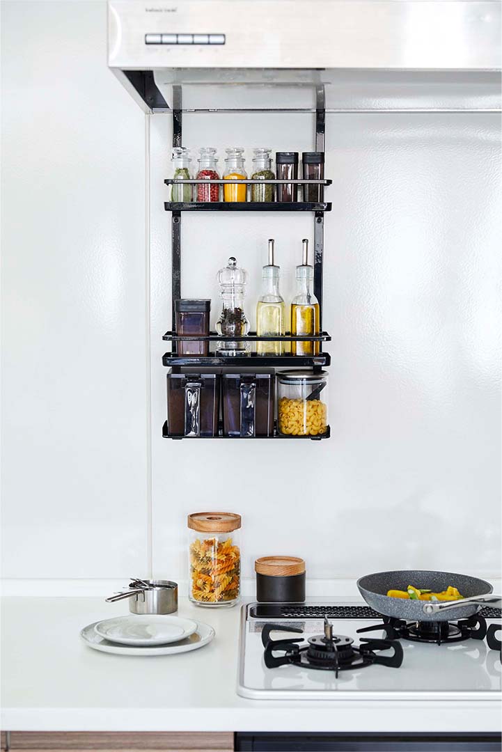 レンジフード調味料ラック タワー 3段 ホワイト