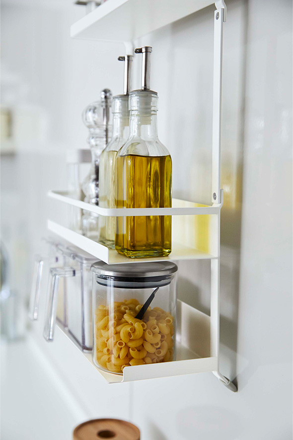 レンジフード調味料ラック プレート 3段 ホワイト