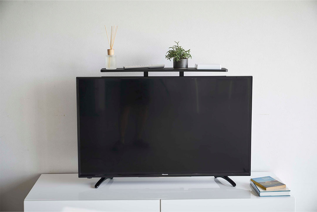 テレビ上＆裏ラック スマート ワイド ブラック