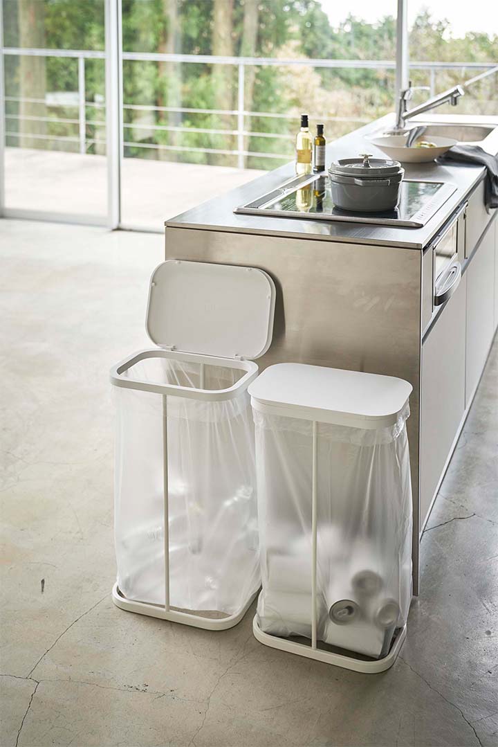 横開き分別ゴミ袋ホルダー ルーチェ ブラック