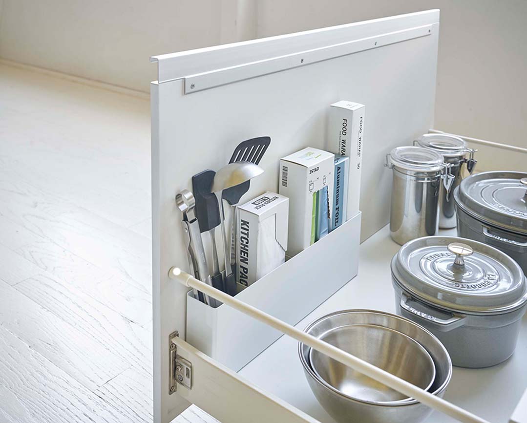 シンク下仕切り付きワイドラック タワー ホワイト