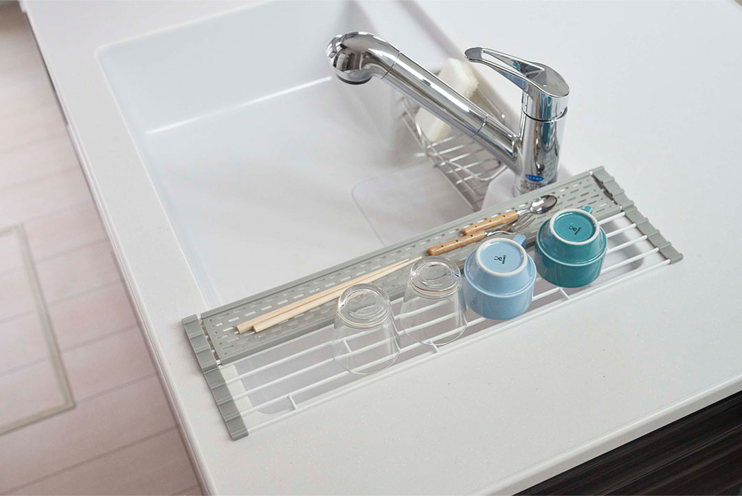 折り畳み水切り プレート シリコーントレー付き S ホワイト