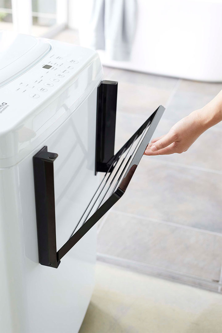 洗濯機横マグネット折り畳み棚 タワー ホワイト