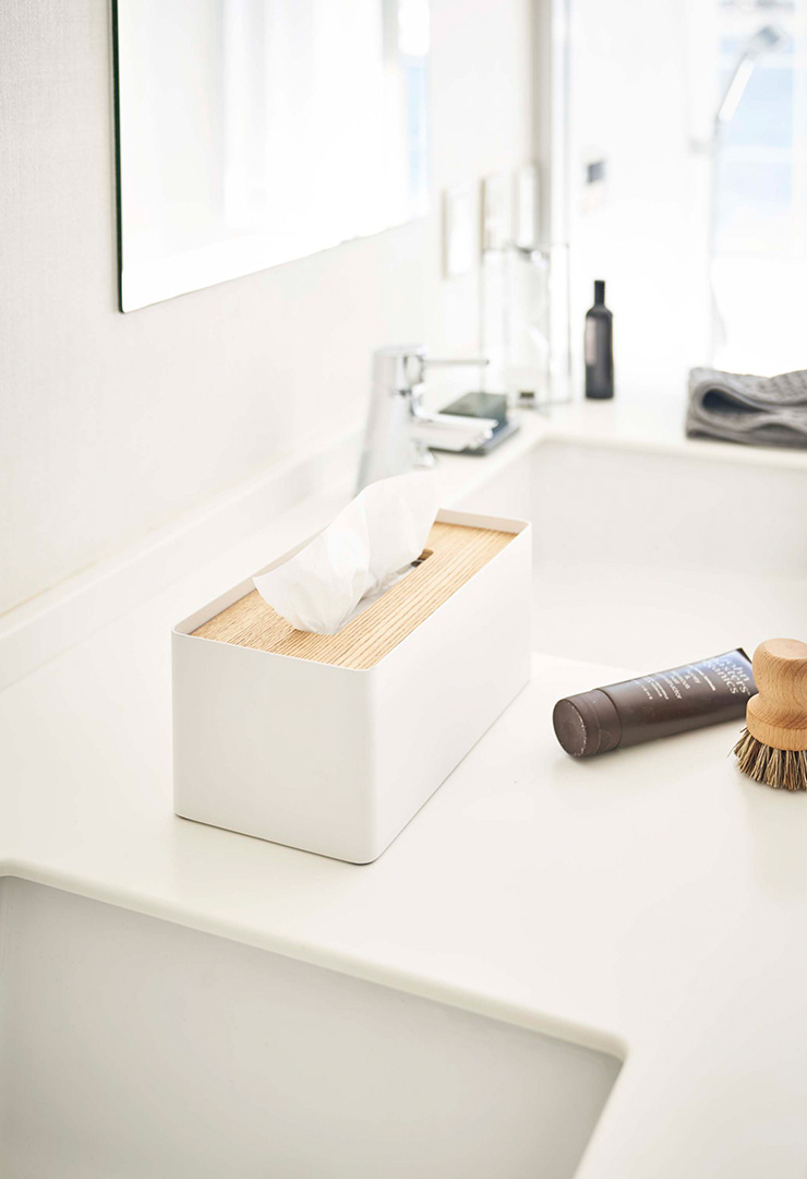 厚型対応蓋付きティッシュケース リン ブラウン