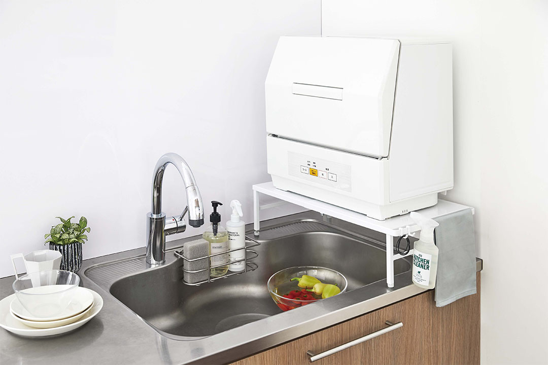 伸縮食洗機ラック タワー ホワイト