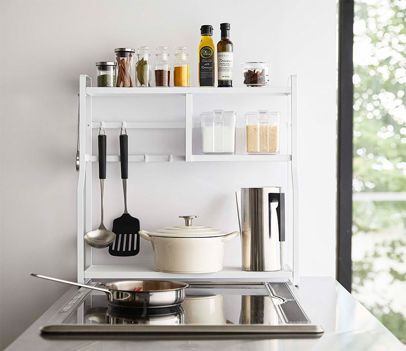 コンロサイドラック タワー ホワイト