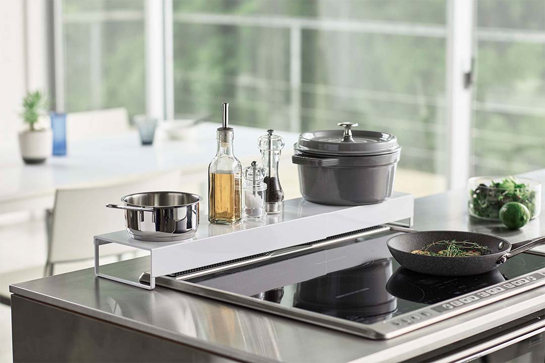 奥行ワイド棚付き伸縮排気口カバー タワー ホワイト