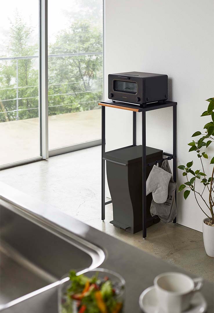 伸縮 ゴミ箱上ラック タワー ホワイト