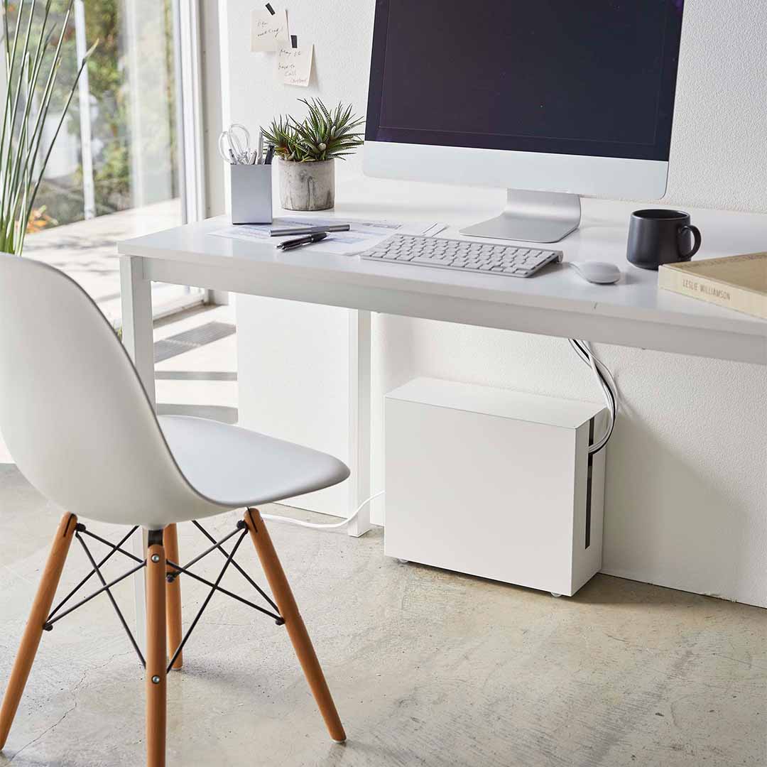 キャスター付きケーブル収納ラック タワー ホワイト