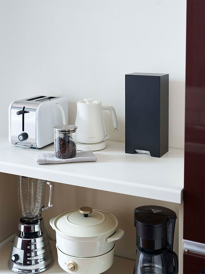 ツーウェイレジ袋ストッカー タワー ブラック