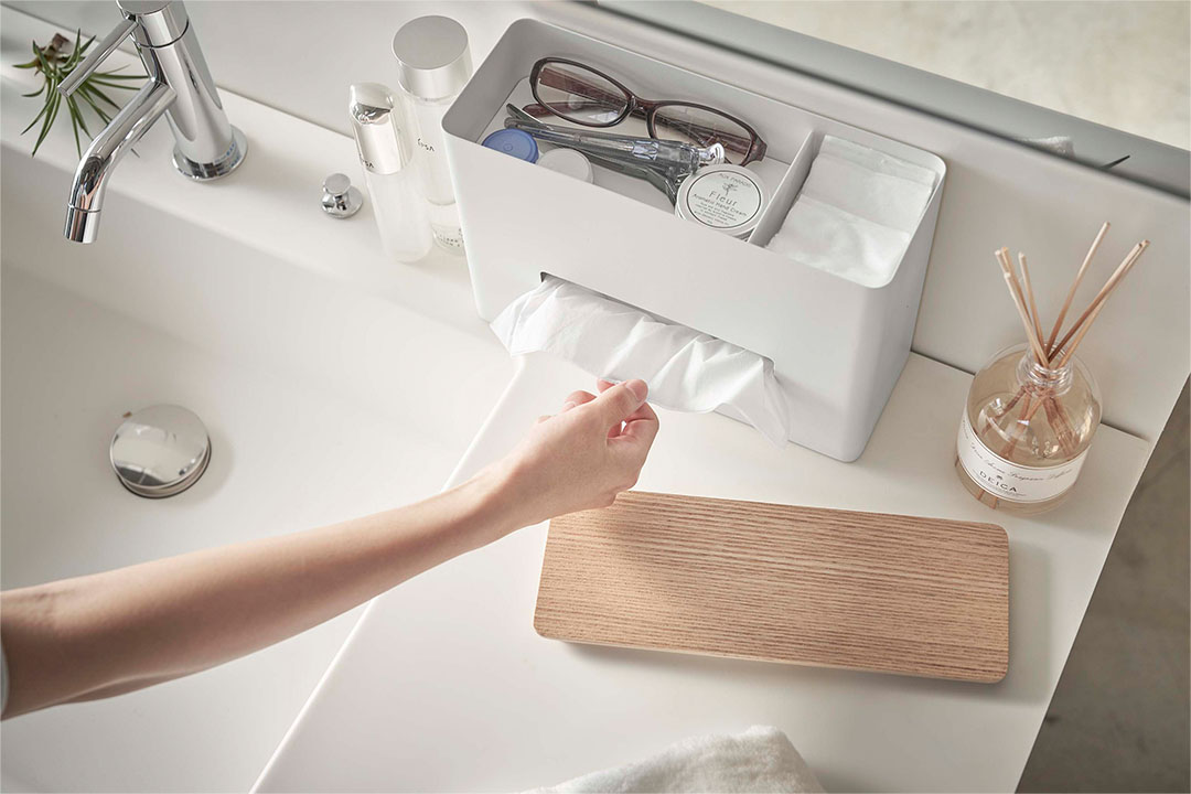 ティッシュ&ウェットシートケース リン ナチュラル