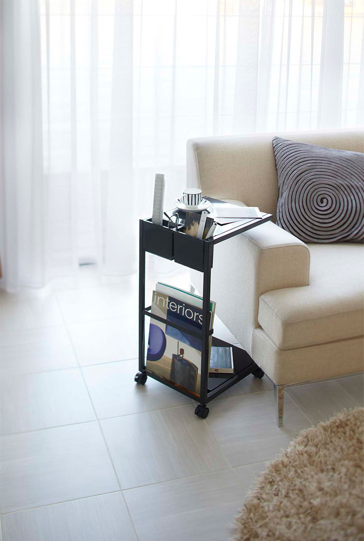 サイドテーブルワゴン タワー ホワイト