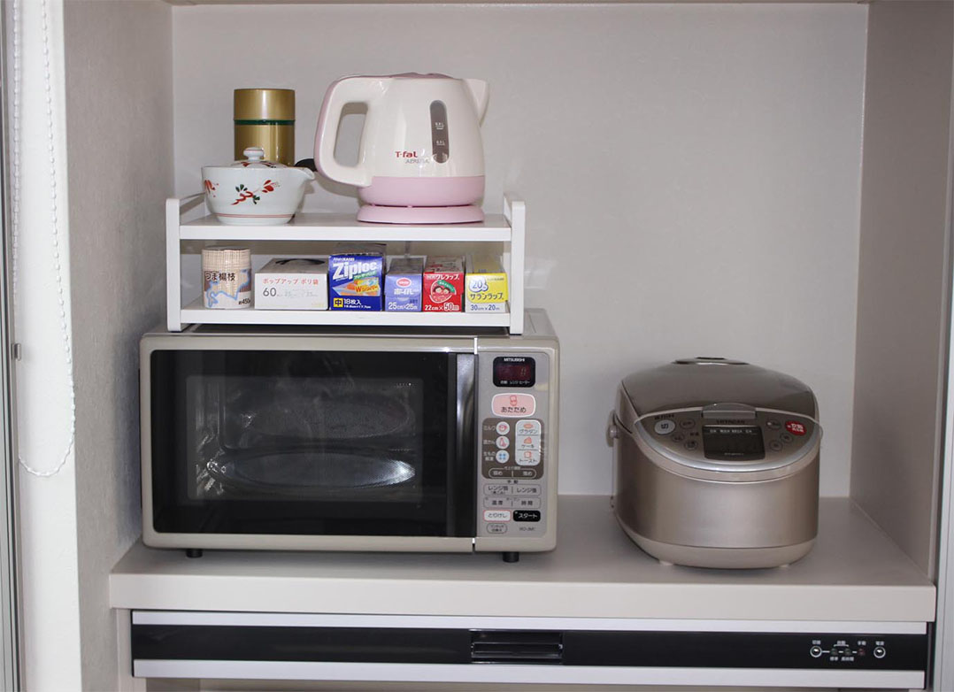 レンジ上ラック タワー ホワイト