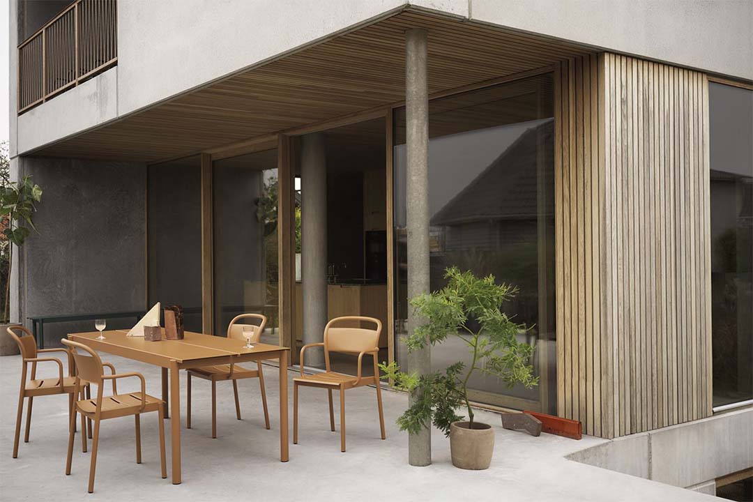 LINEAR STEEL ARM CHAIR バーントオレンジ