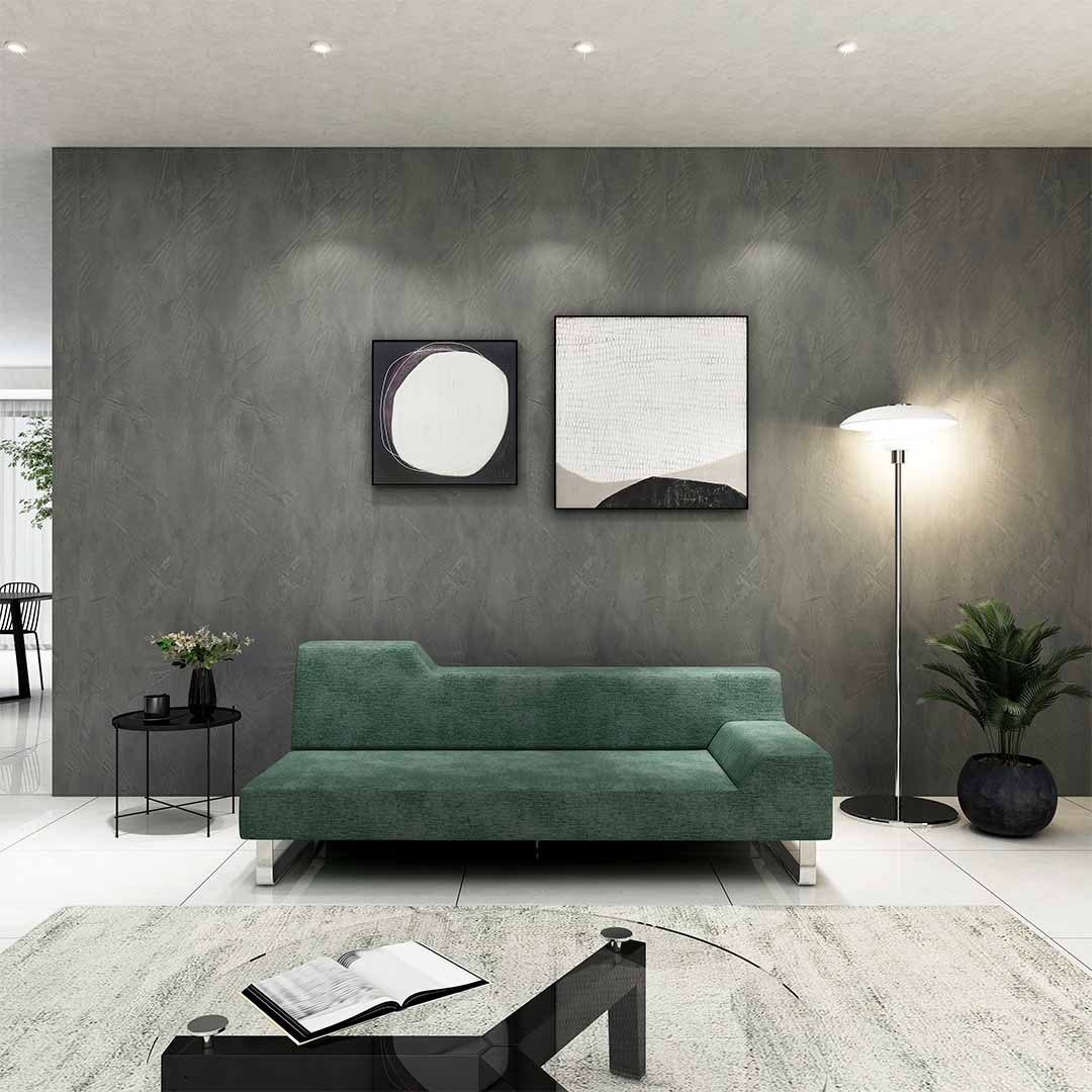 SIESTA 2.5人掛け 左肘付（脚カラー：クロムメッキ） GROUP4-HUブルーグレー