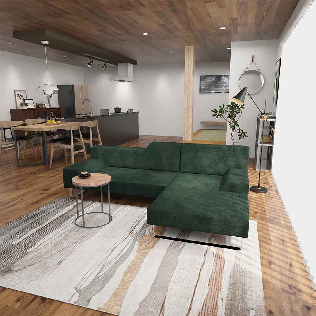 SIESTA カウチ 左側(脚カラー:クロムメッキ) GROUP4-HUネイビー