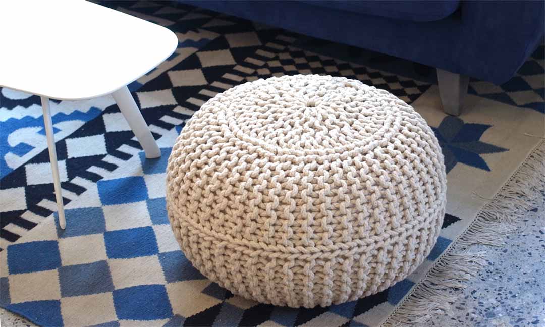 ニットプフ L ナチュラル