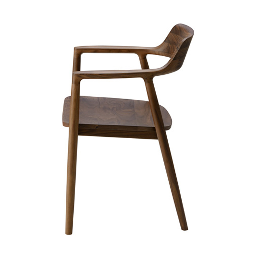 HIROSHIMAアームチェア ウォルナット（板座） C-0ナチュラルクリア