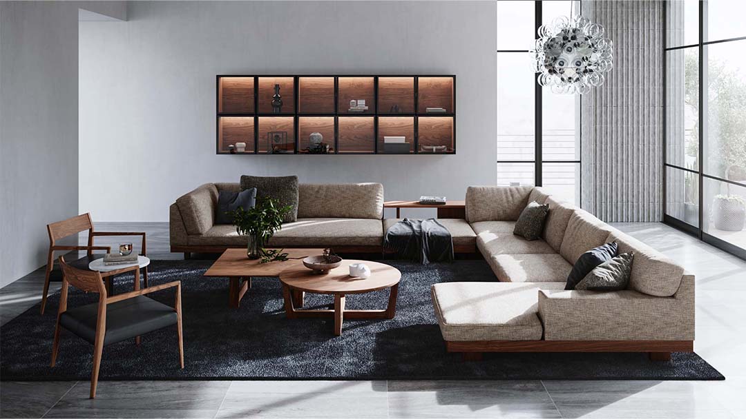 デニッシュソファオットマン 9060（脚カラー：ウォールナット） RANK3 FLORUS（シルバー）