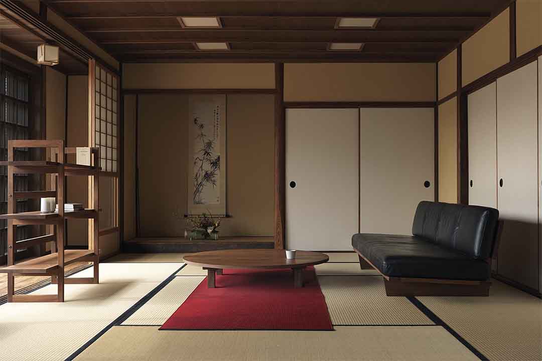 モアレス ソファ 3シーター W180(脚カラー:ウォールナット) RANK8 PATINA(ブラック)