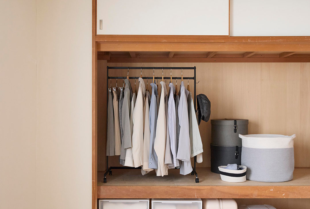 収納力アップハンガーラック タワー 2段 ホワイト