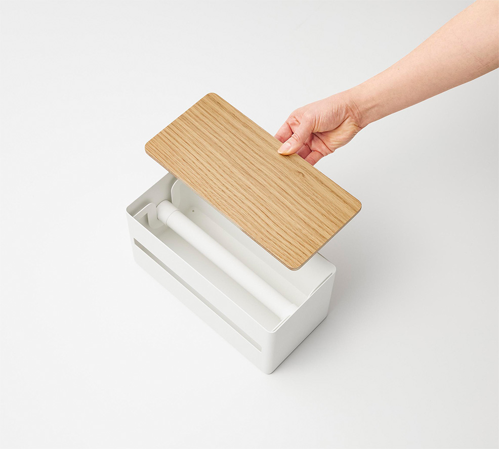 片手でカット隠せるキッチンペーパーホルダー リン S ブラウン