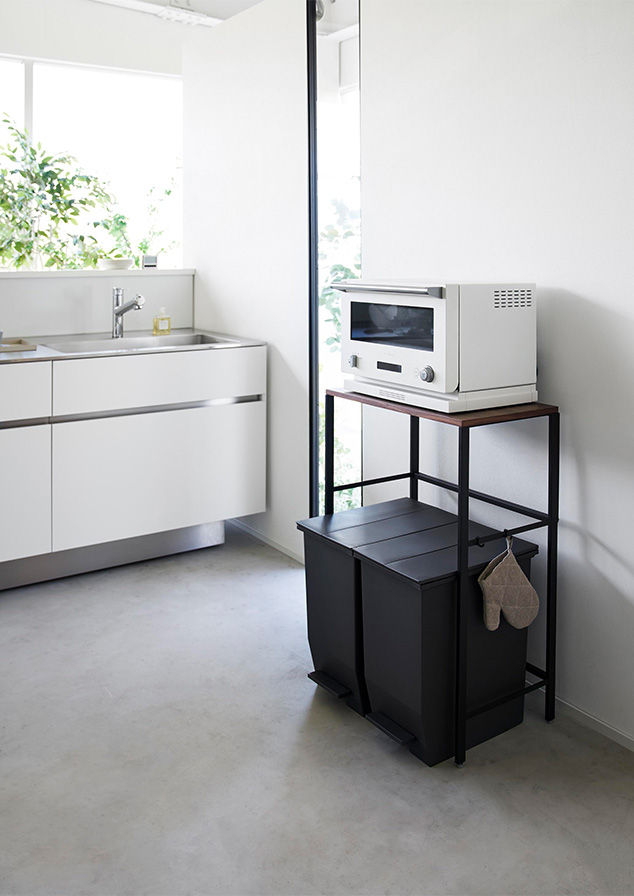 分別ゴミ箱上ラック タワー ホワイト