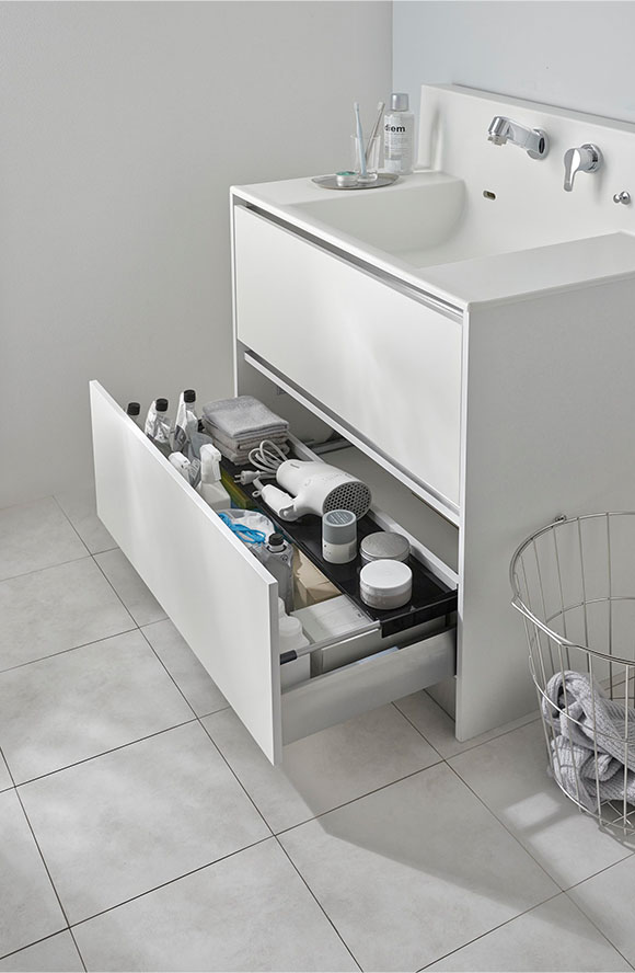 伸縮キッチン引き出し中ラック タワー ワイド ホワイト