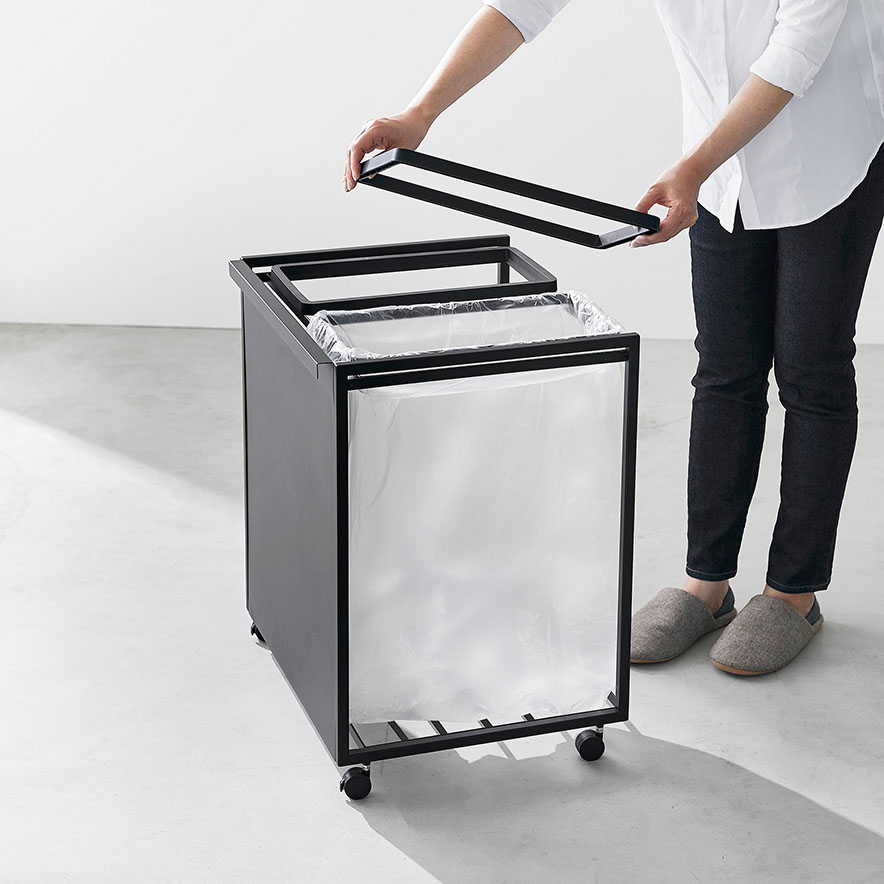 目隠し分別ダストワゴン タワー 45L 2分別 ホワイト