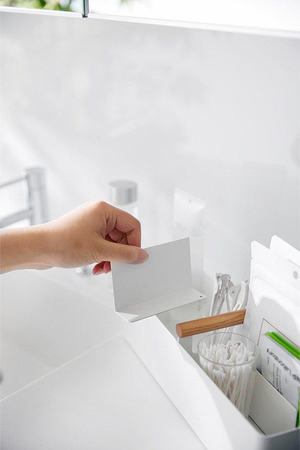 ハンドル付きスリム収納ボックス トスカ ホワイト