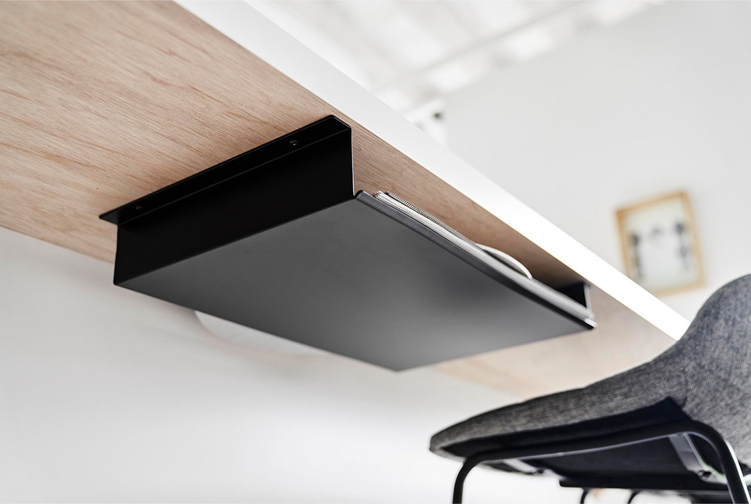 テーブル下ランチョンマット収納ラック タワー ホワイト