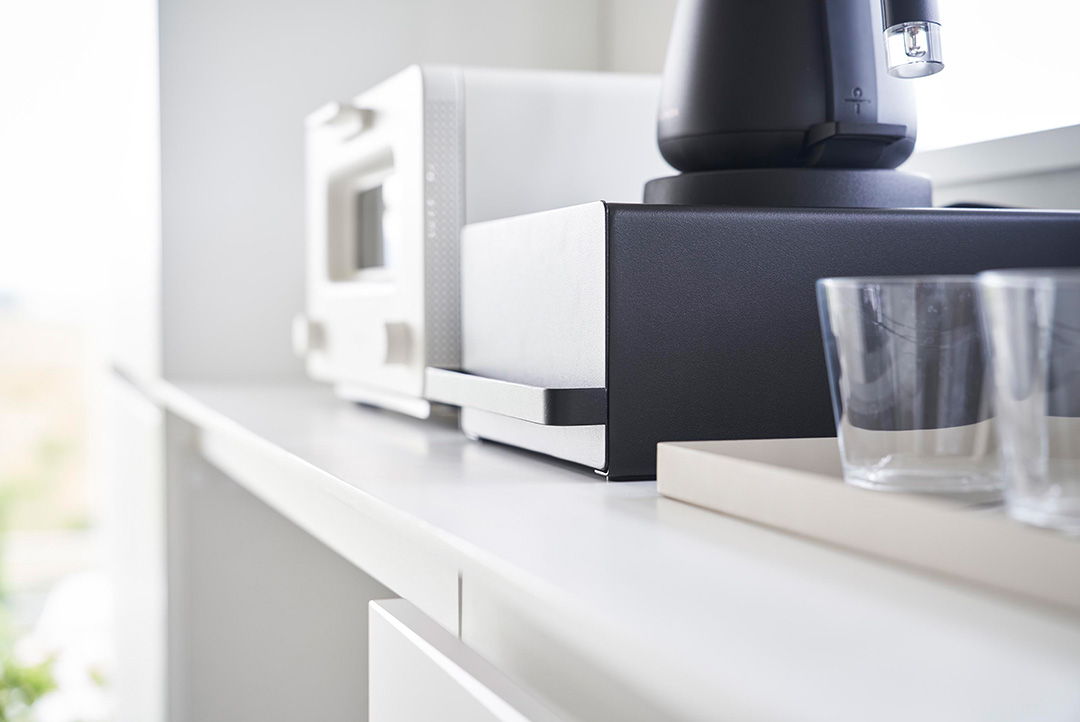 引き出し付きキッチン家電下ラック タワー ホワイト