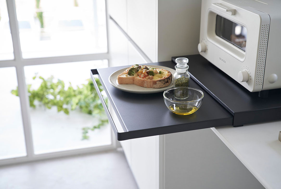 キッチン家電下スライドテーブル タワー ホワイト