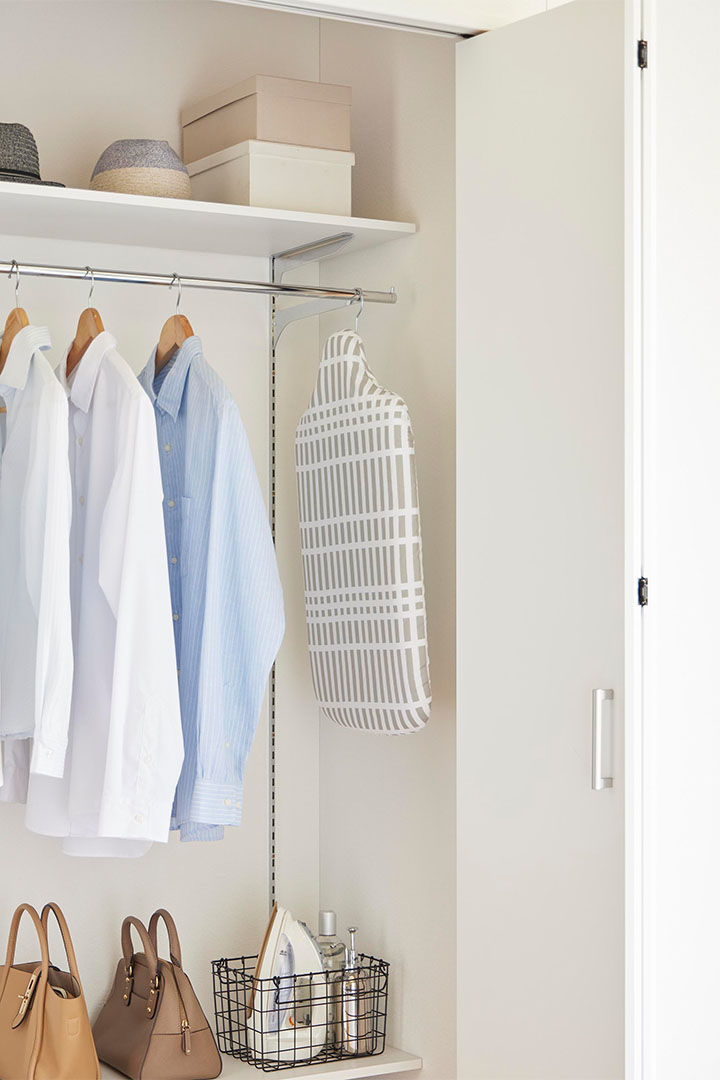 北欧風 暮らしの定番 軽量人体型アイロン台 チェックグレー